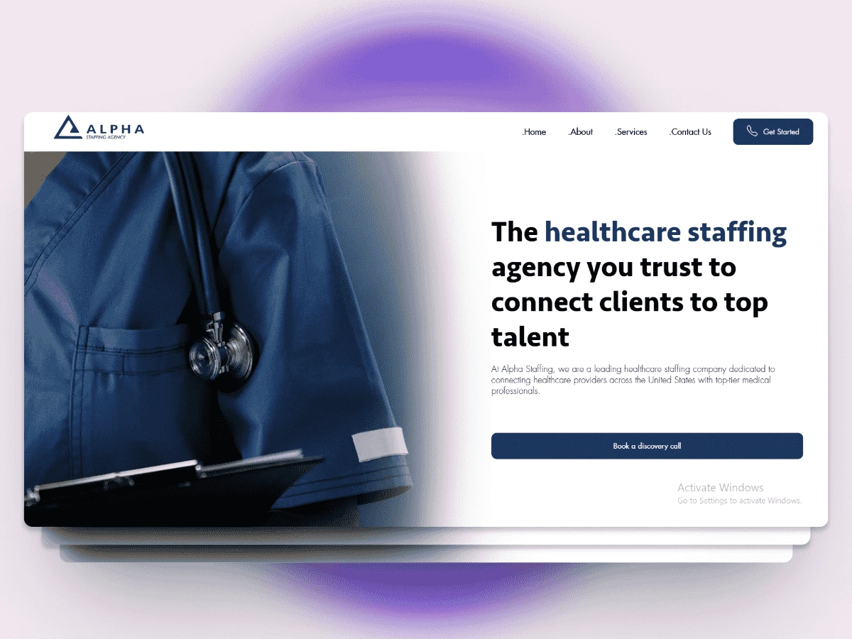 Alpha Staffing Agency website
